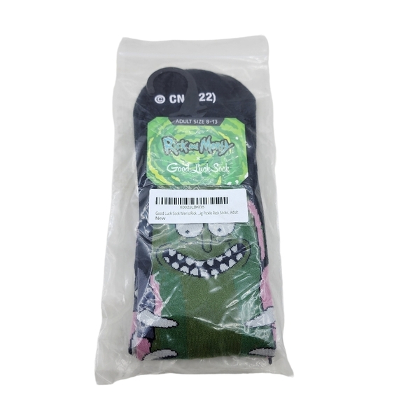 Good Luck Sock Men's Rick and Morty, Pickle Rick Socks - 8-13 - Picture 2 of 5